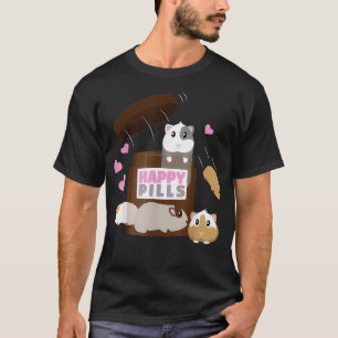 T-shirt Happy Pills Guinéenne Cochon Propriétaire Femmes C