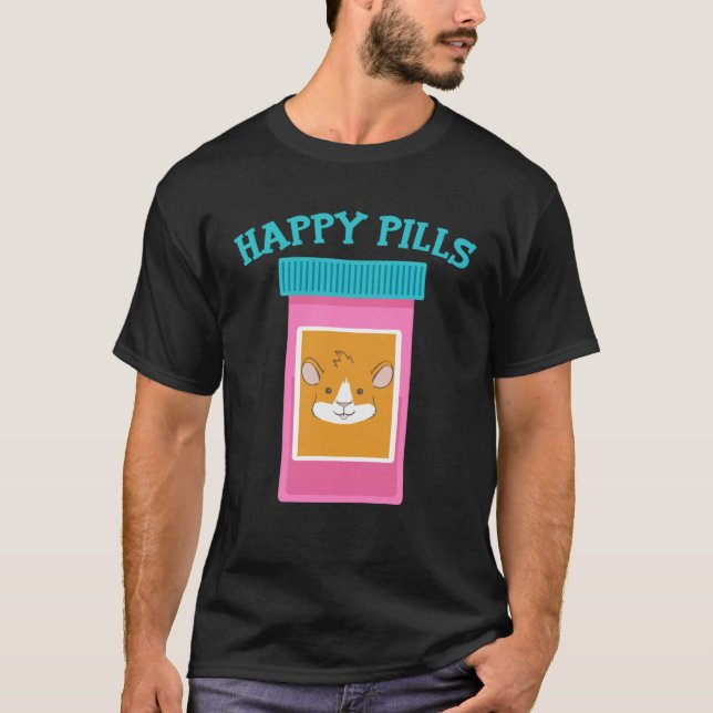 T-shirt Happy Pills Medication Capsule Guinea Pig (Devant)