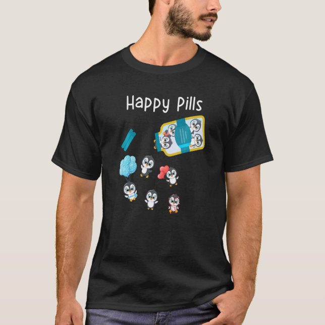 T-shirt Happy Pills Penguin Cute (Devant)