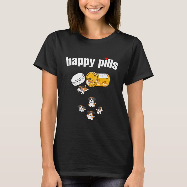T-shirt Happy Pills Saint Bernard (Devant)