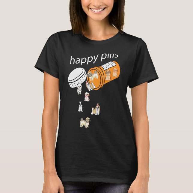 T-shirt Happy Pills Shih Tzu (Devant)