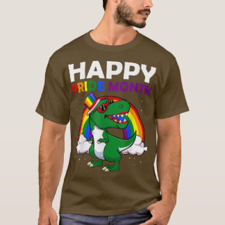 T-shirt Happy Pride Month LGBT-Q Cute Dinosaur Gay Rainbow