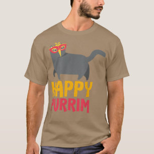 T-shirt Happy Purim Costume Idée drôle Chat Hébreu juif H