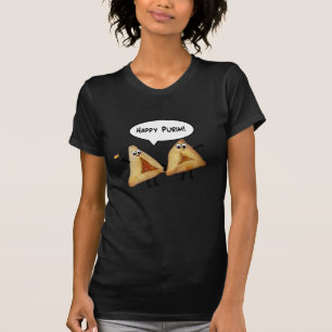 T-shirt Happy Purim Cute Smiling Hamentaschen Cartoon