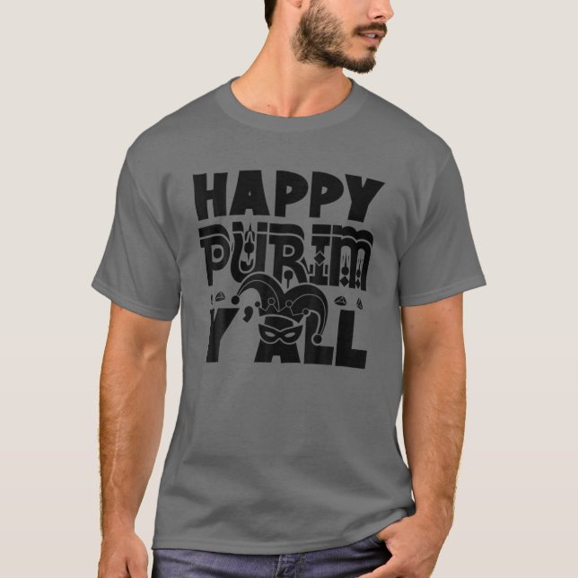 T-shirt Happy Purim Y'all Juif Costume de vacances drôle (Devant)