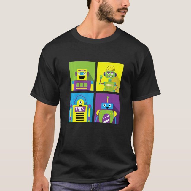 T-shirt Happy Robot Toy Collector (Devant)