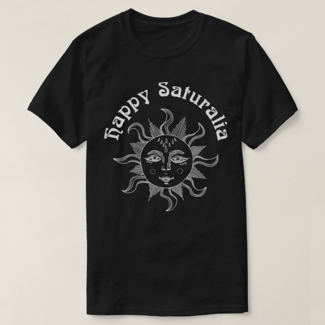 T-shirt Happy Saturnalia Sun Face Pagan Winter Holiday Hip (Design devant)
