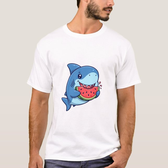 T-shirt Happy Shark Snack (Devant)