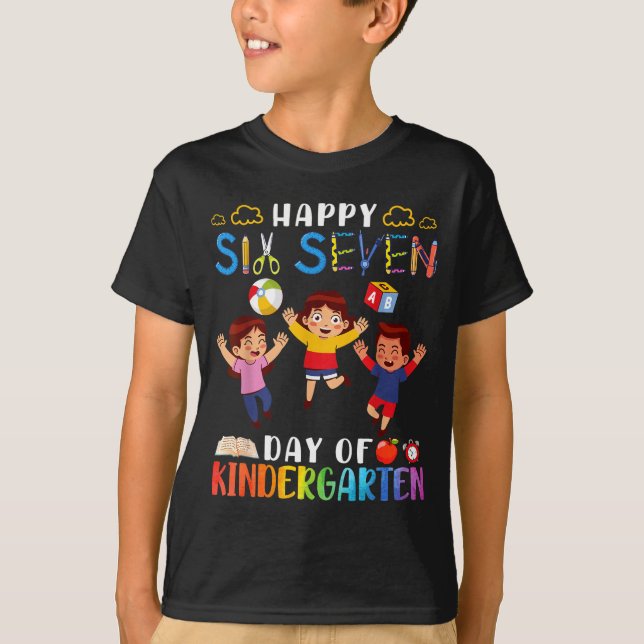 T-shirt Happy Six Seven Day Of Kindergarten Student Back T (Devant)