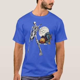 T-shirt Happy Skeleton Guitar Guy Éffrayant Halloween Rock