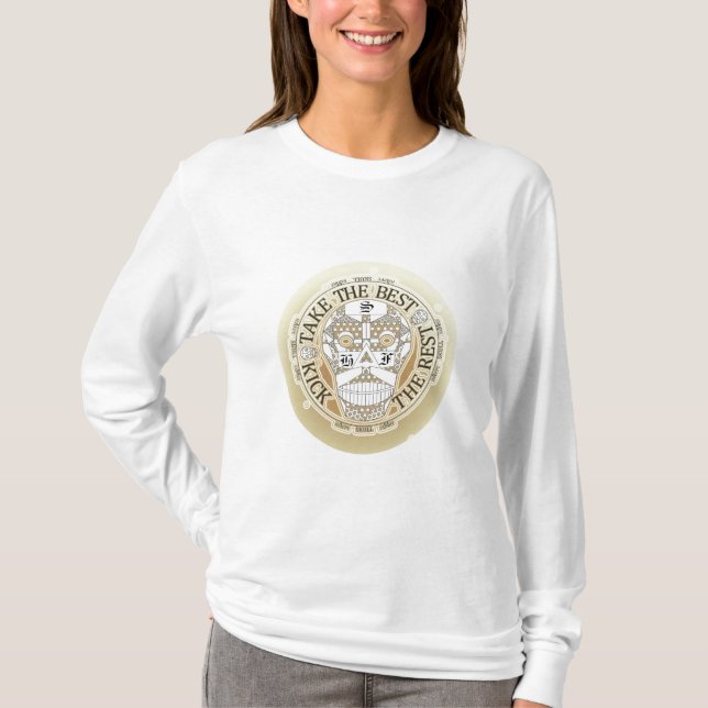 T-shirt Happy skull ocre tee shirt capuche (Devant)