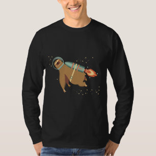 T-shirt Happy Sloth Spaceman Rocket Jet Pack