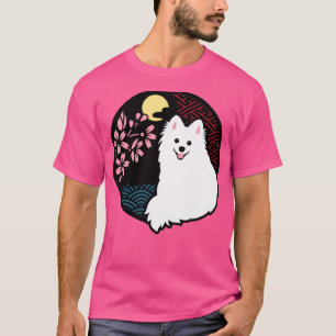 T-shirt Happy Spitz Dog Sakura - Japonais Kirie Paper Cut