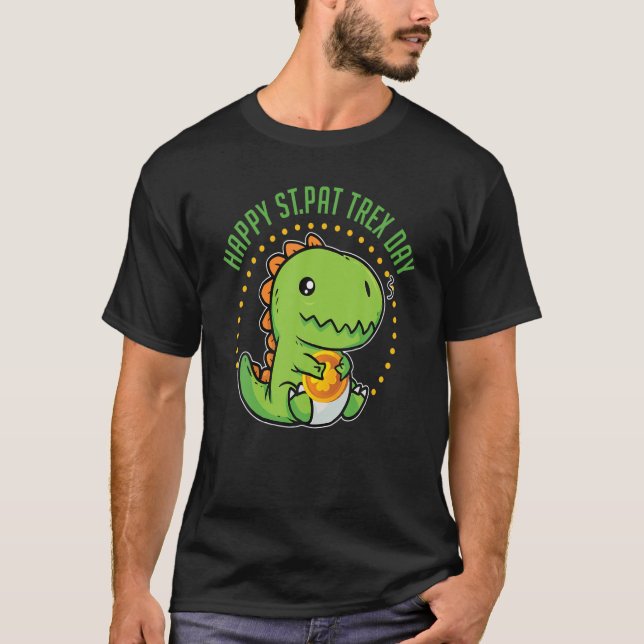 T-shirt Happy St. Pat Rex Day Cute Dinosaur St. Patrick (Devant)