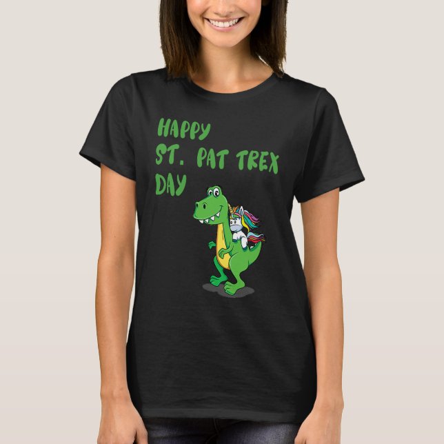 T-shirt Happy St Pat Rex Day Dinosaur (Devant)