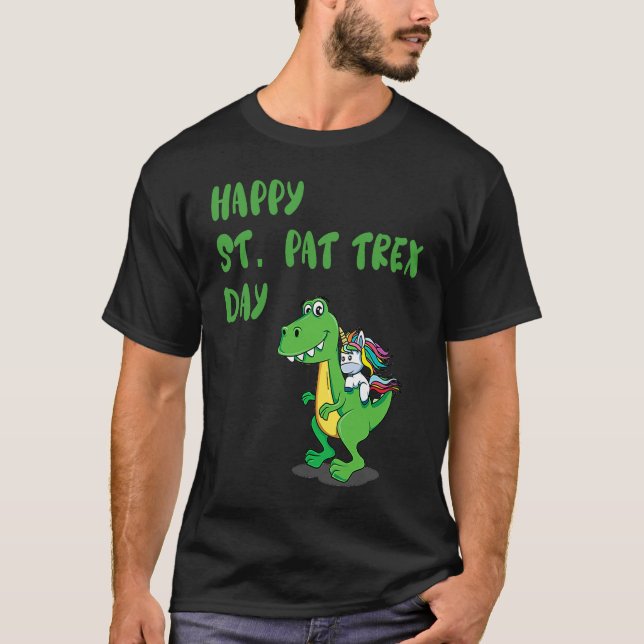 T-shirt Happy St Pat Rex Day Dinosaur (Devant)