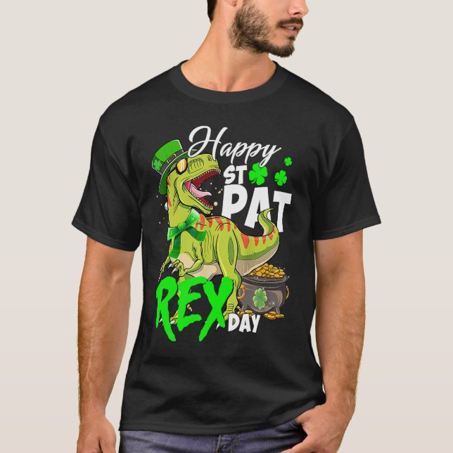 T-shirt Happy St Pat Rex Day Dinosaur Irish Shamrock St Pa (Devant)
