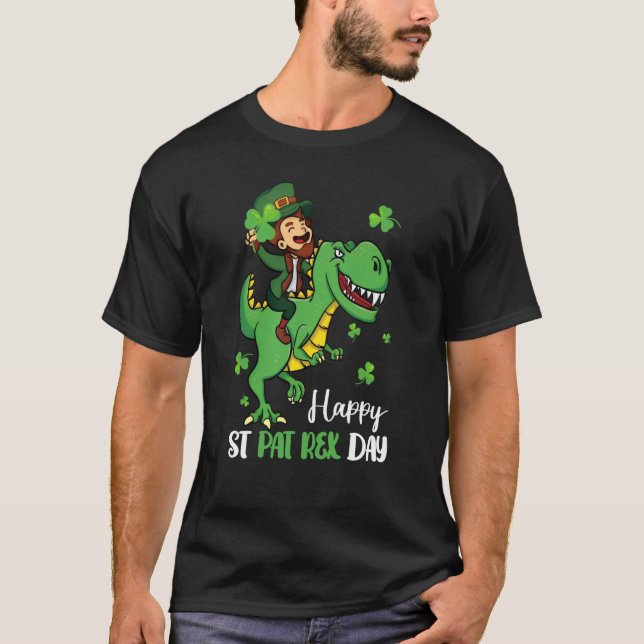 T-shirt Happy St Pat Rex Day Leprechaun Dinosaur St Patric (Devant)
