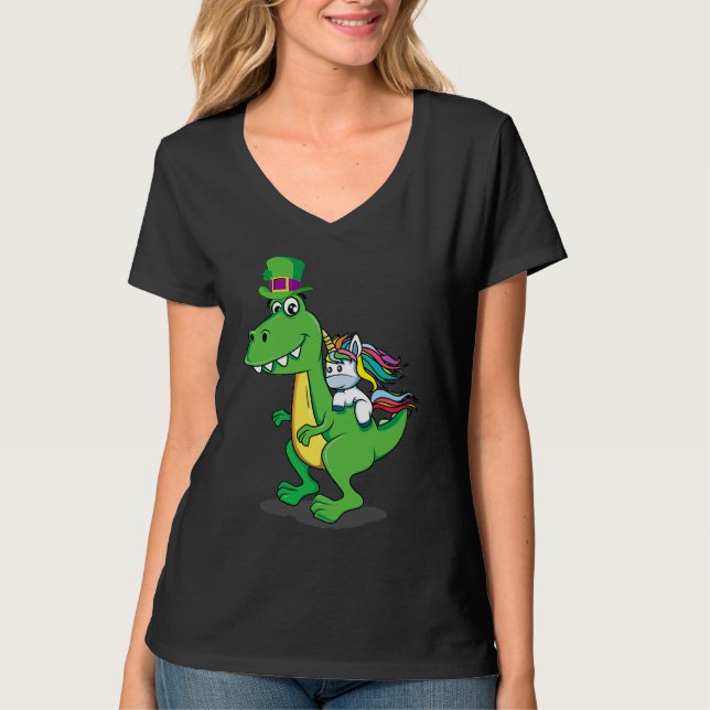 T-shirt Happy St Pat Rex Dinosaur (Devant)