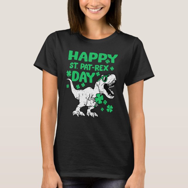 T-shirt Happy St PaT Rex Dinosaur Saint Patrick's Day Todd (Devant)