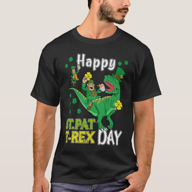 T-shirt Happy St Pat Rex Saint Patrick's Day Leprechaun Di (Devant)
