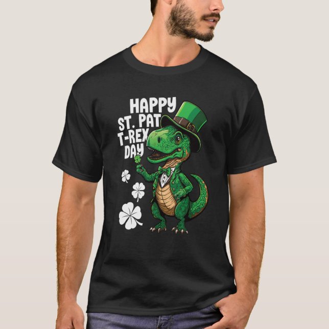 T-shirt Happy St Pat Rex St Patricks Day Dinosaur Leprecha (Devant)