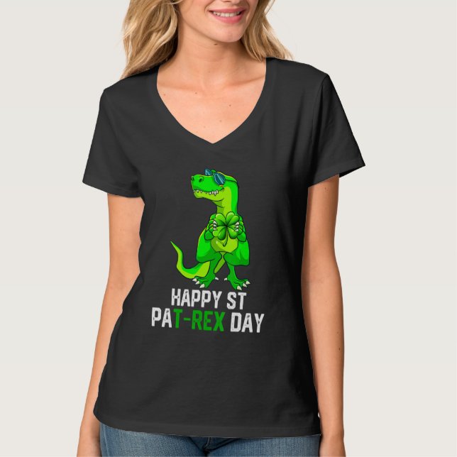 T-shirt Happy St Pat T Rex Patrick S Day Dinosaur B (Devant)