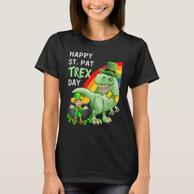 T-shirt Happy St Pat T Rex Saint Patrick's Day Dinosaur (Devant)