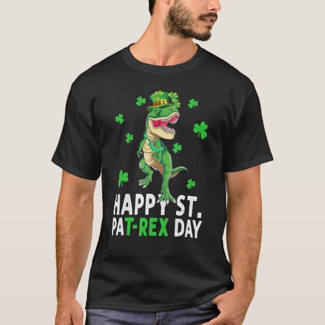 T-shirt Happy St Pat T Rex Saint Patrick's Day Dinosaur Bo (Devant)