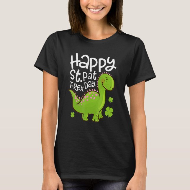 T-shirt Happy St Pat T Rex Saint Patrick's Day Dinosaur Bo (Devant)