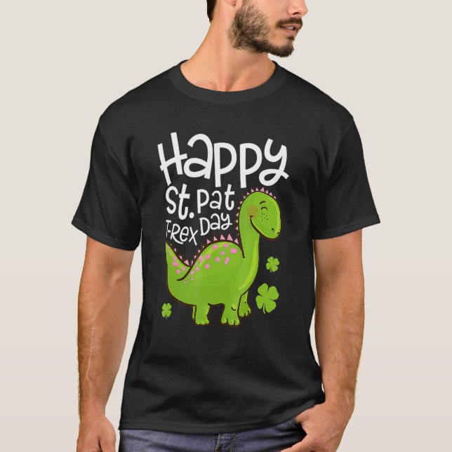T-shirt Happy St Pat T Rex Saint Patrick's Day Dinosaur Bo (Devant)