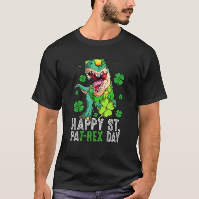T-shirt Happy St Pat T-Rex Saint Patrick's Day Dinosaur Bo (Devant)