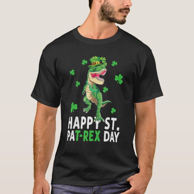T-shirt Happy St Pat T Rex Saint Patrick's Day Dinosaur Bo (Devant)