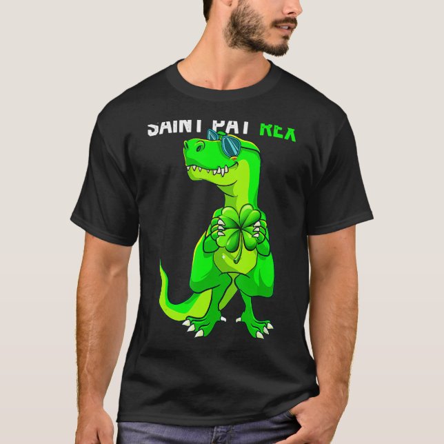 T-shirt Happy St Pat T Rex Saint Patrick's Day Funny Dinos (Devant)