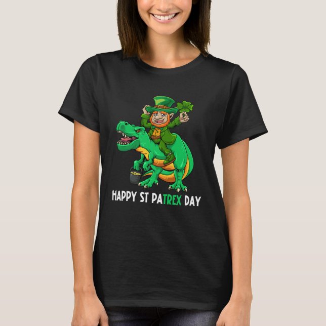 T-shirt Happy St Pat Trex Day Dino St Patricks Day Leprech (Devant)