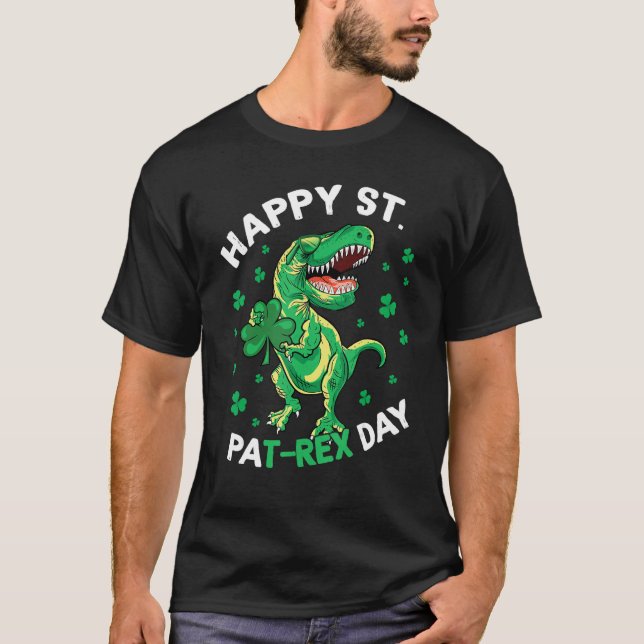 T-shirt Happy St Patrex Day Funny Irish T-Rex Saint Patric (Devant)