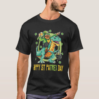 T-shirt Happy St Patrex Day Rex Dinosaur Shamrock C leaf