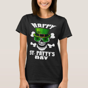 T-shirt Happy St patrick cuir crâne de sucre