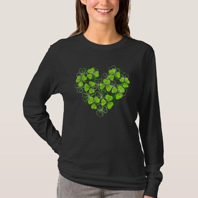 T-shirt Happy St Patrick S Day Irlandais Shamrock Heart Sh (Devant)