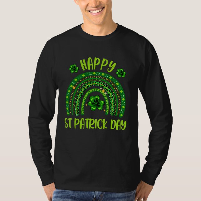 T-shirt Happy St Patrick s Day Lucky Shamrocks Rainbow Cel (Devant)