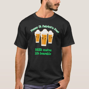 T-shirt Happy St Patrick's Day BEER REND LA VIE BÉNÉFICIAB