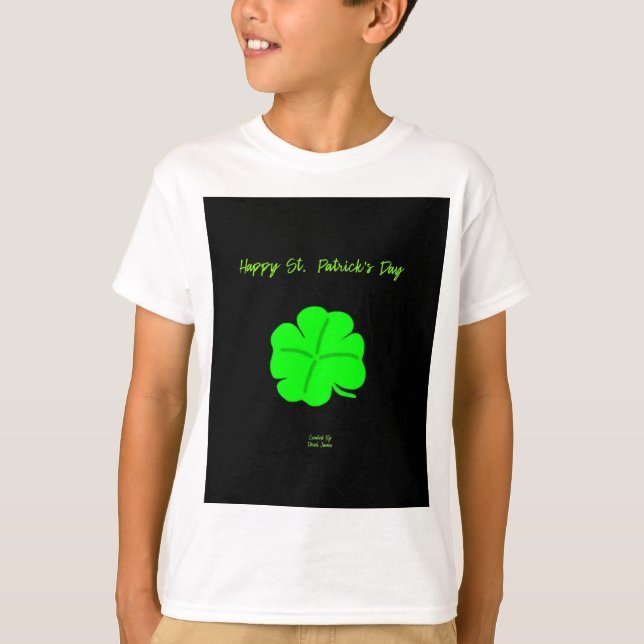 T-shirt Happy St. Patrick's Day Boys White Basic T Shirt (Devant)