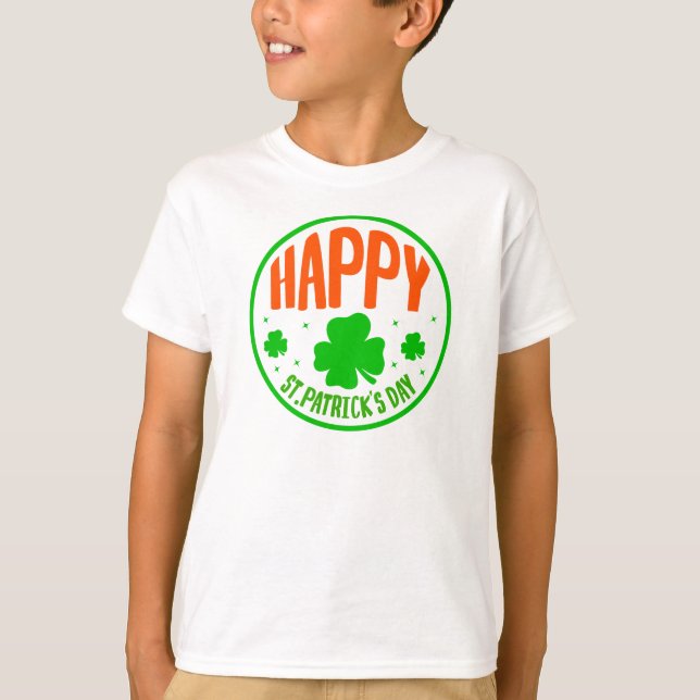 T-shirt Happy St. Patrick's Day Circle Design-63501 (Devant)