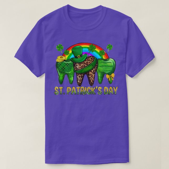 T-shirt Happy St Patrick's Day Dental Assistant Tooth Iris (Design devant)
