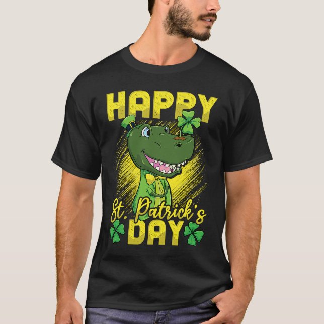 T-shirt Happy St Patricks Day Irish Dinosaur Lucky Rex (Devant)