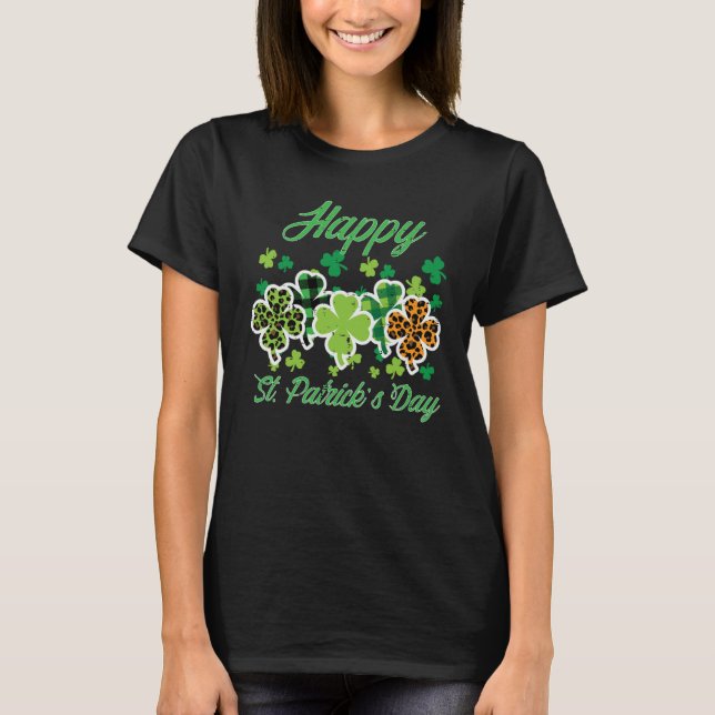 T-shirt Happy St Patricks Day Patterns Saint Pattys Women  (Devant)