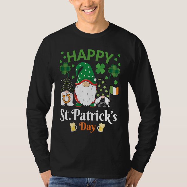 T-shirt Happy St Patrick's Day Three Gnome Irish Flag Sham (Devant)