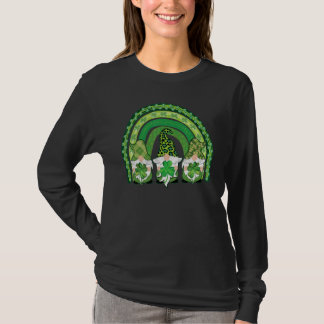 T-shirt Happy St Patrick's Day Three Gnomes Shamrock Rainb