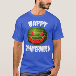 T-shirt Happy Summerween Rétro Citrouille Lanterne Pastèqu