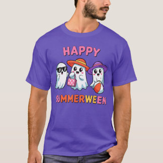 T-shirt Happy Summerween Summer Halloween Ghost Summerween